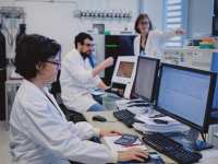 Scientists at the Proteomics Unit